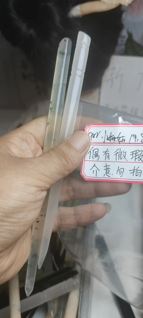 岫玉发簪纯手工雕刻百搭花玉