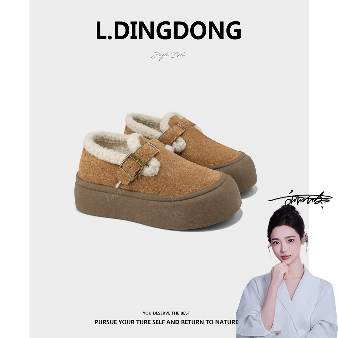 【刘叮咚女鞋】2025冬季新款纯色休闲风雪地靴棉鞋休闲保暖时尚