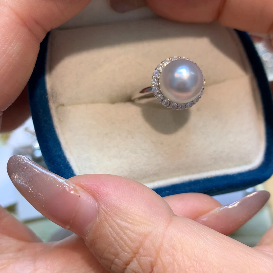 海水珍珠戒指银S925镶嵌