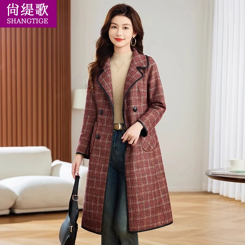 【尚缇歌】杭州意法高贵风衣外套2025新款秋冬高级贵夫人中长妈妈装