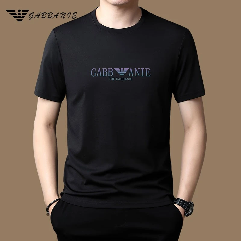 GABBANIE时尚大牌高端男士夏装短袖t恤男圆领轻奢高贵上档次上衣