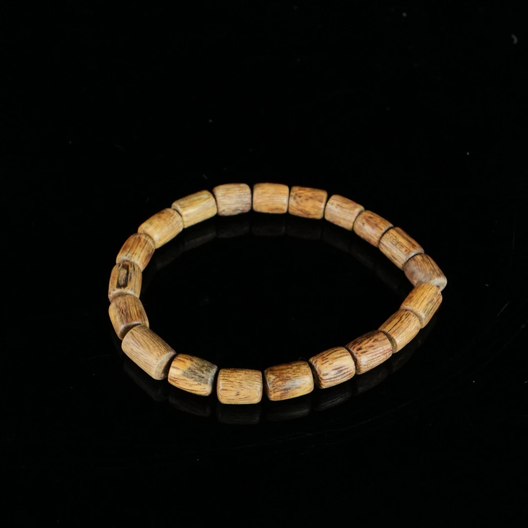 B5495 柬埔寨软丝玉化老料沉香桶珠手串 /4.3g