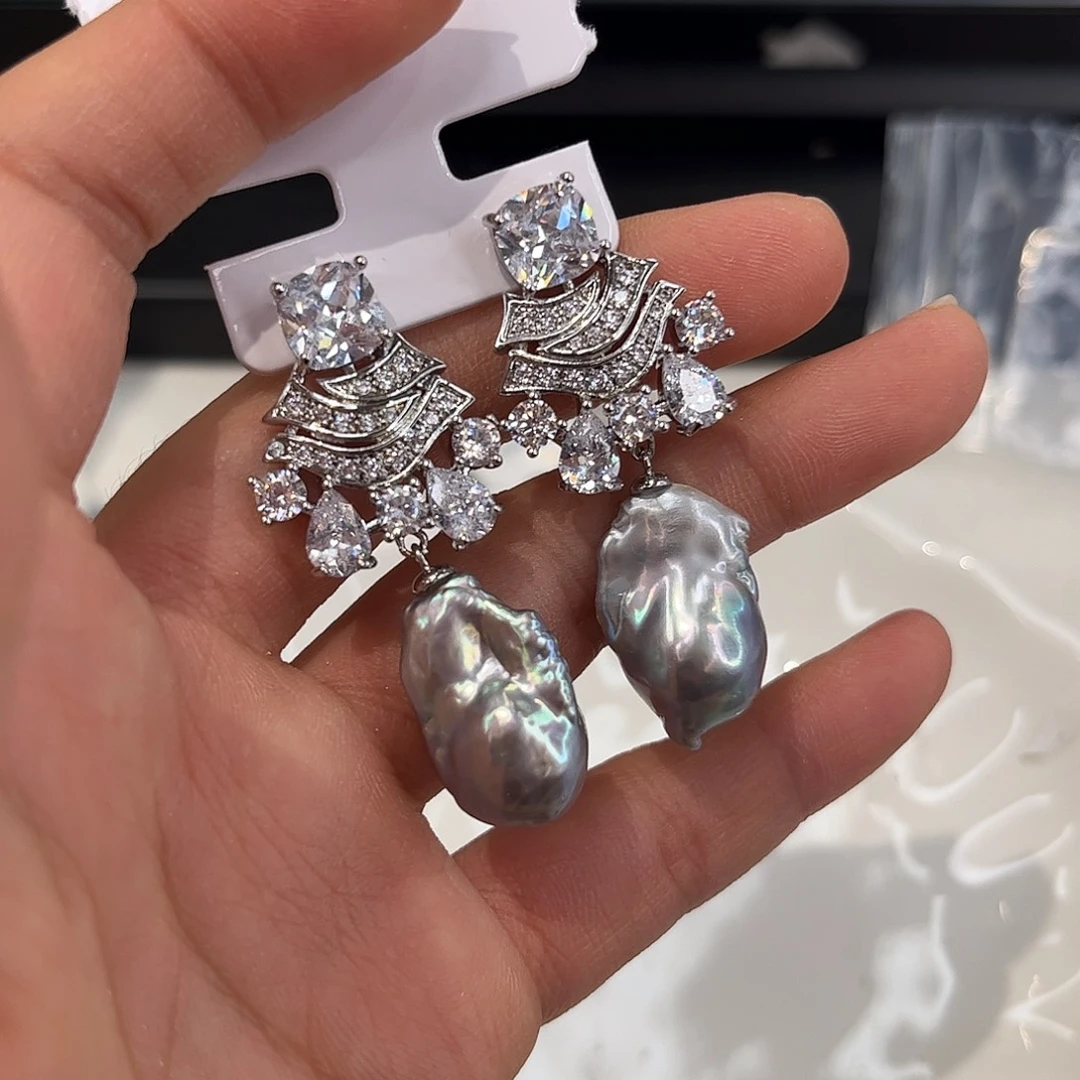 耳饰合金淡水珍珠