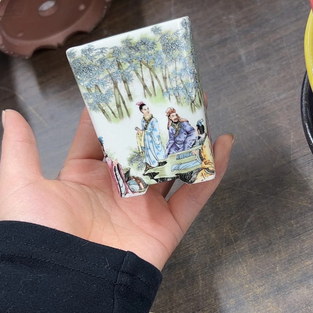 紫砂花盆656号微瑕6/7cm