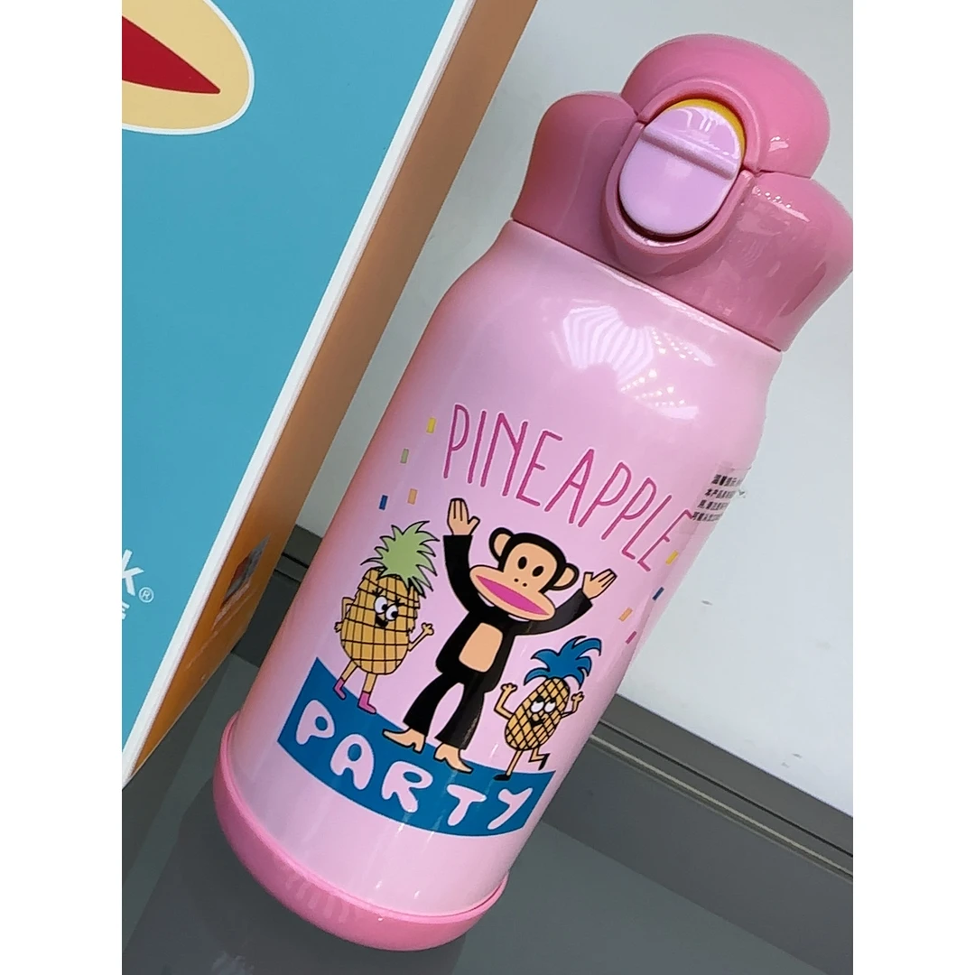 品牌原单大嘴@猴儿童水壶不锈钢保温吸管水杯两杯盖【600mL】——1212