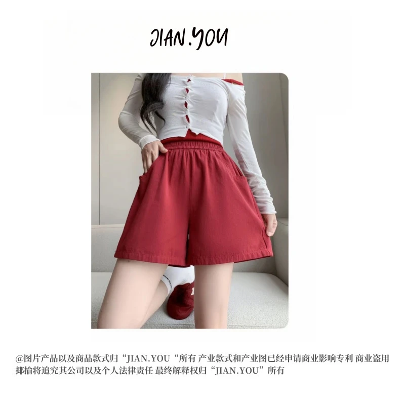 JIANYOU-「简约韩风]25夏新款休闲慵懒时尚气质水洗棉短裤R-28699