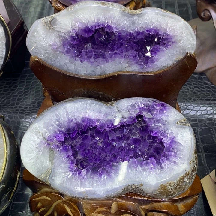 未镶嵌珠宝半成品水晶紫晶聚宝盆