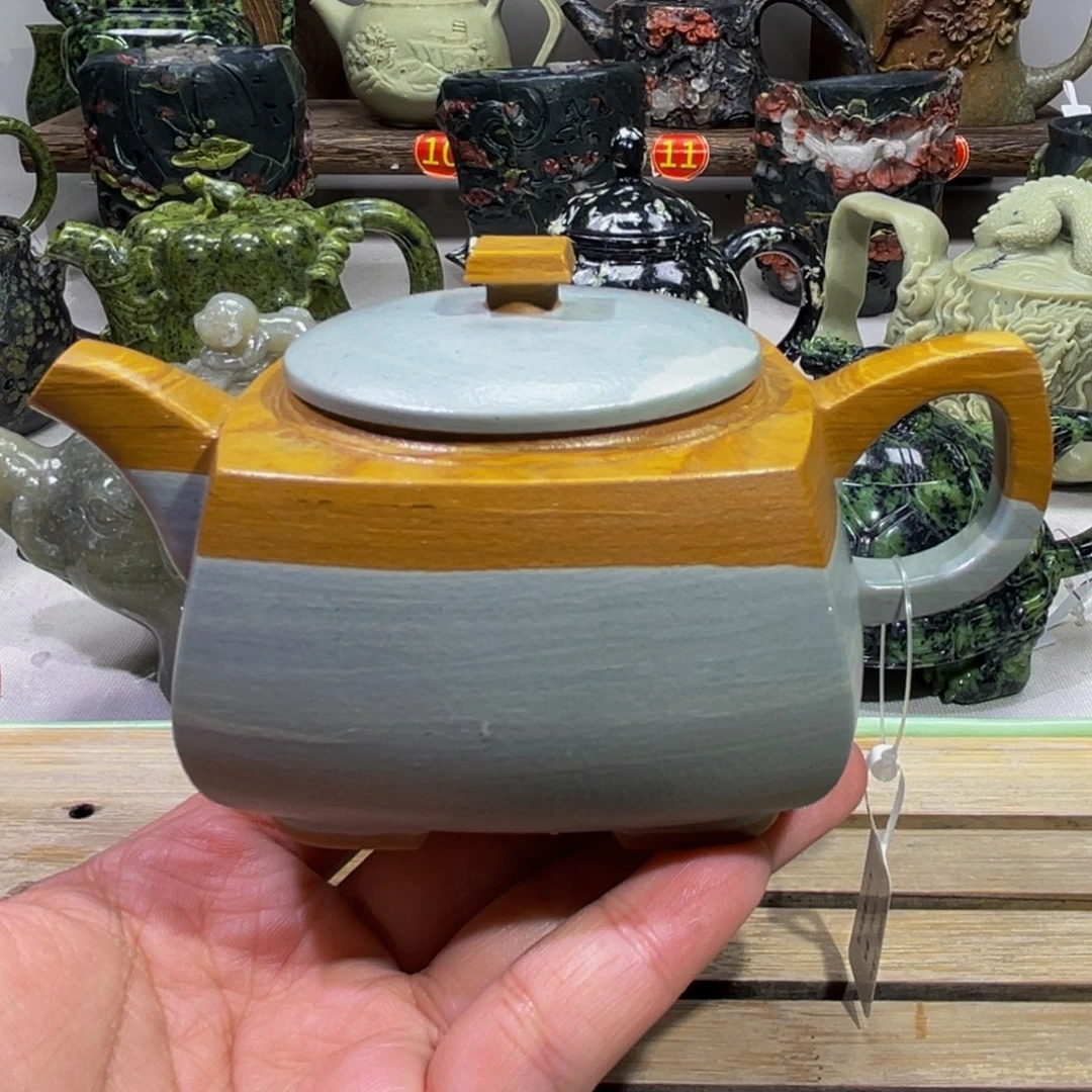 松花石石逸四方壶210cc