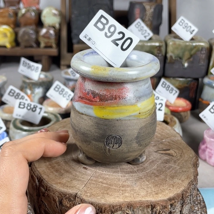 紫砂花盆小蛮腰 内口4