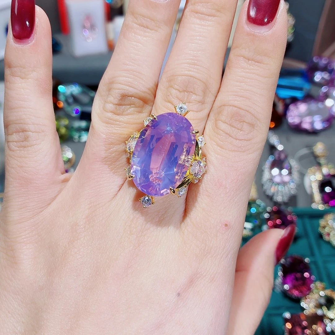 水晶银S925镶嵌戒指戒指