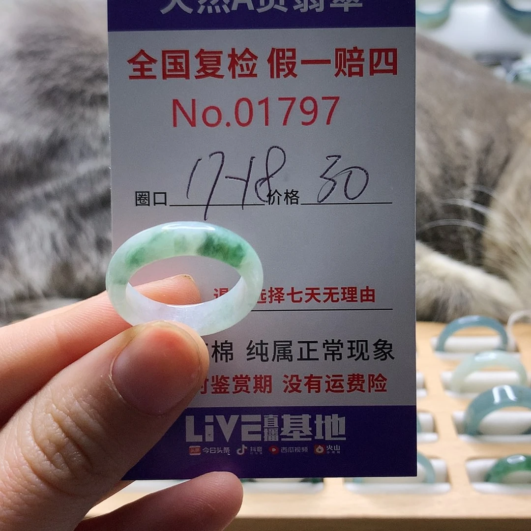 翡翠戒指未镶嵌天然翡翠戒指