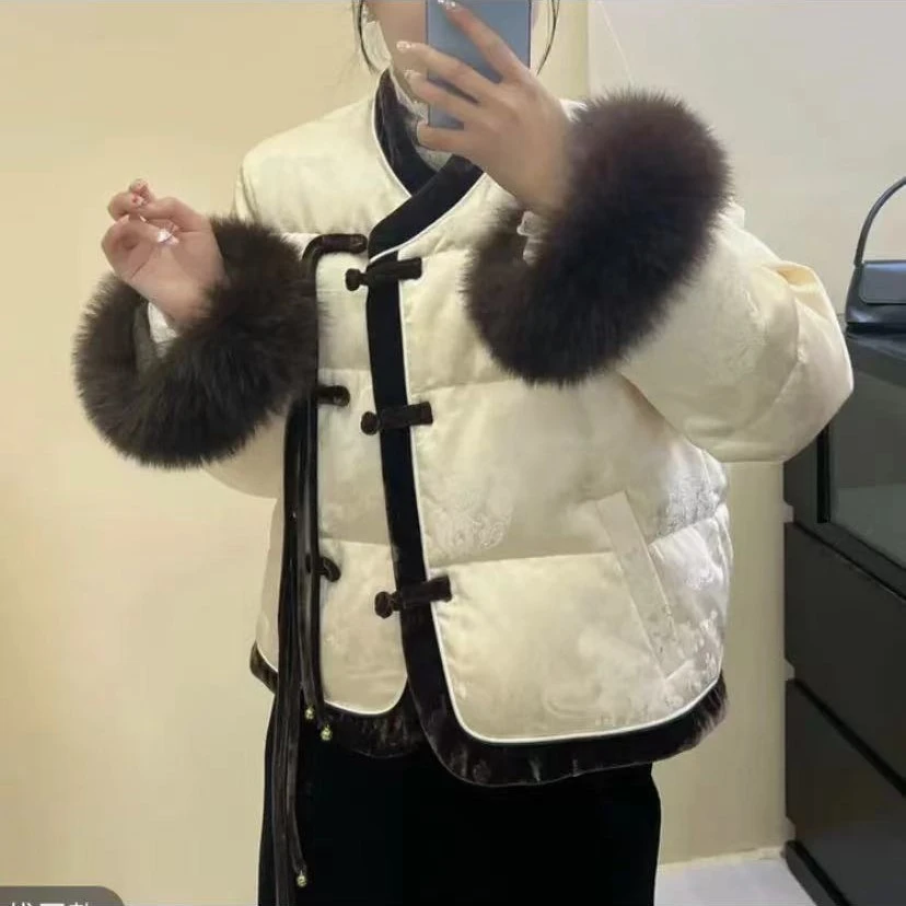 新中式国风流苏盘扣国风棉服2024年冬季新款外套