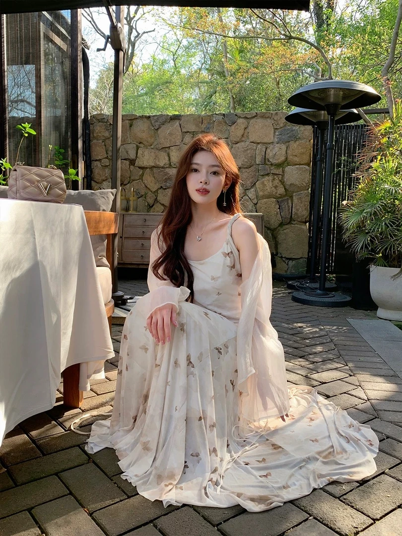 连衣裙裙子碎花显瘦气质长裙夏季法式春夏初恋收腰中长款仙气