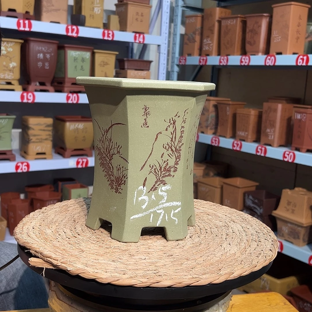 天心紫砂手工花盆