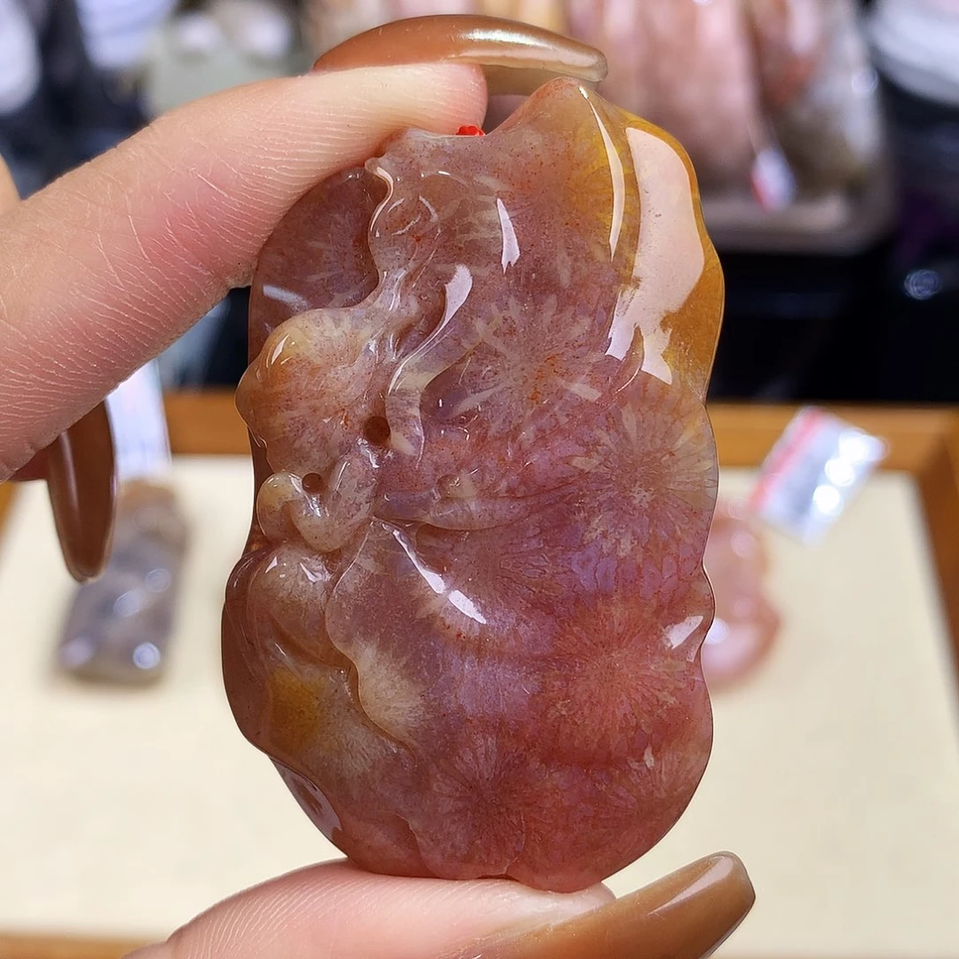 硅化珊瑚（珊瑚玉）未镶嵌吊坠(赠链)67号