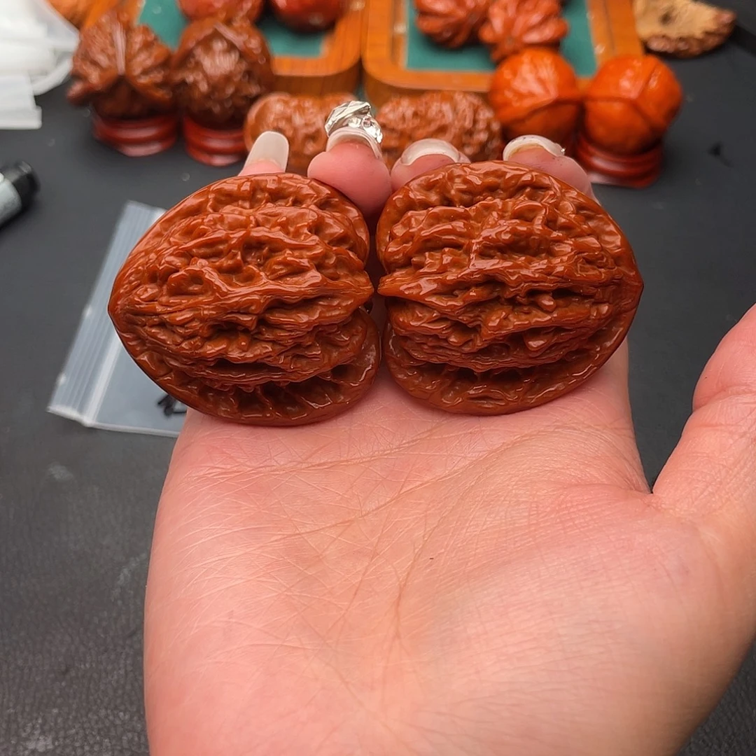 顶***兜文玩核桃把件虎头