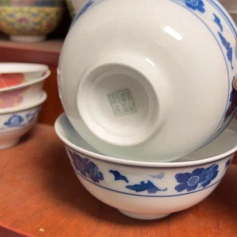 醴陵高温瓷手绘一对12厘米