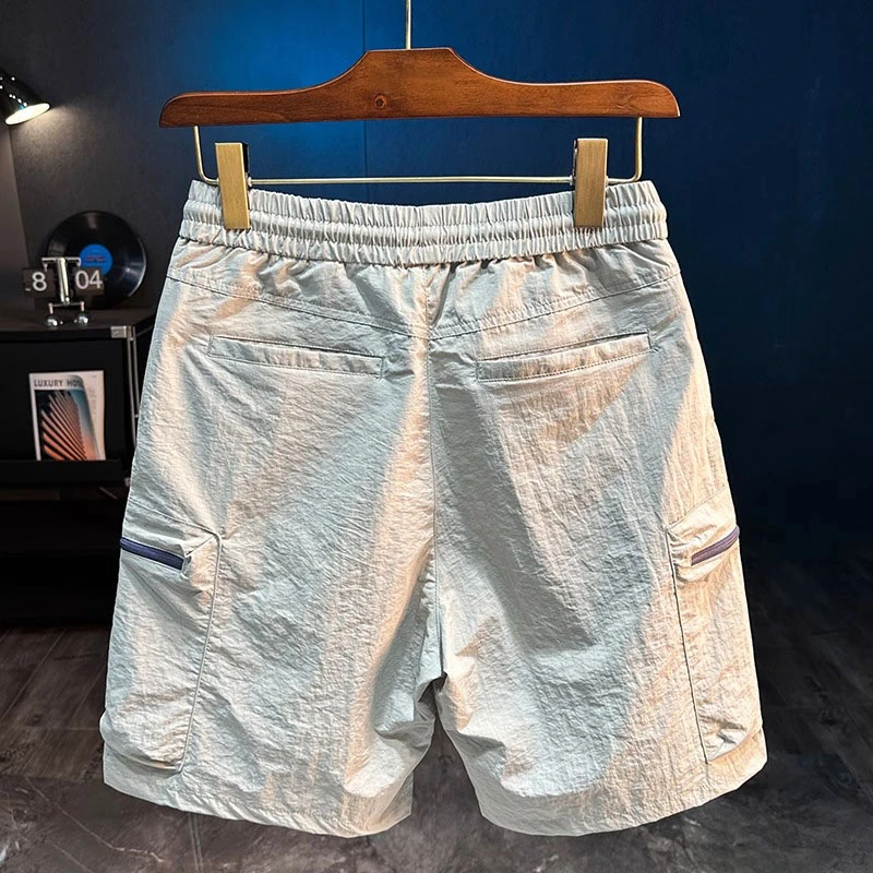 法国Cebrodz新款潮流男工装短裤休闲百搭舒适五分裤松紧沙滩裤