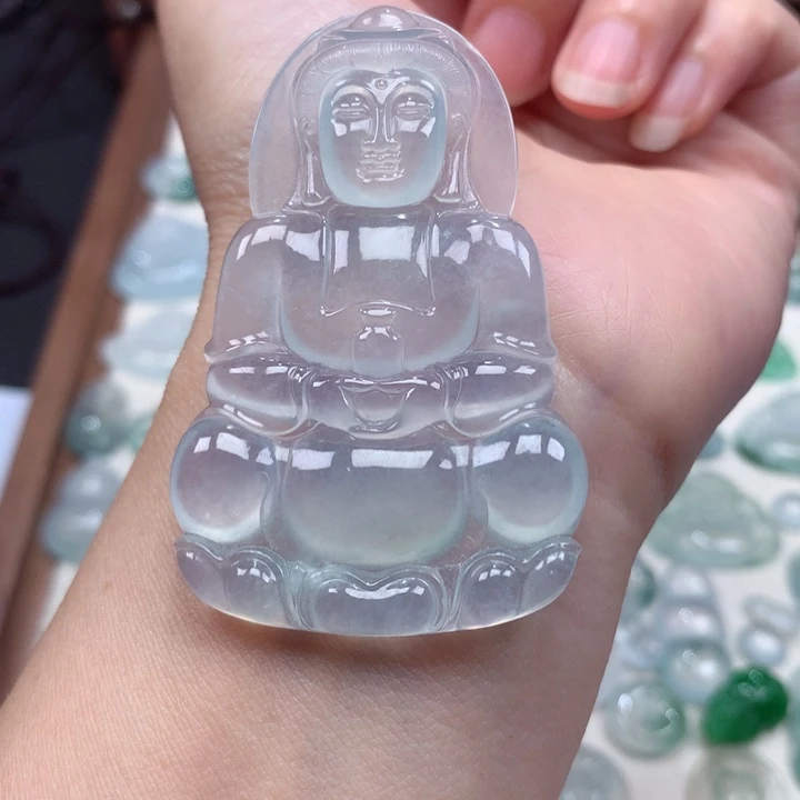 翡翠未镶嵌颈饰高冰正装大观音