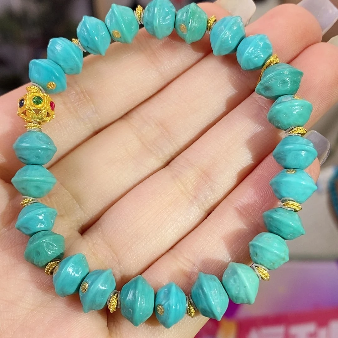 绿松石银S925镀金镶嵌珠宝奇石