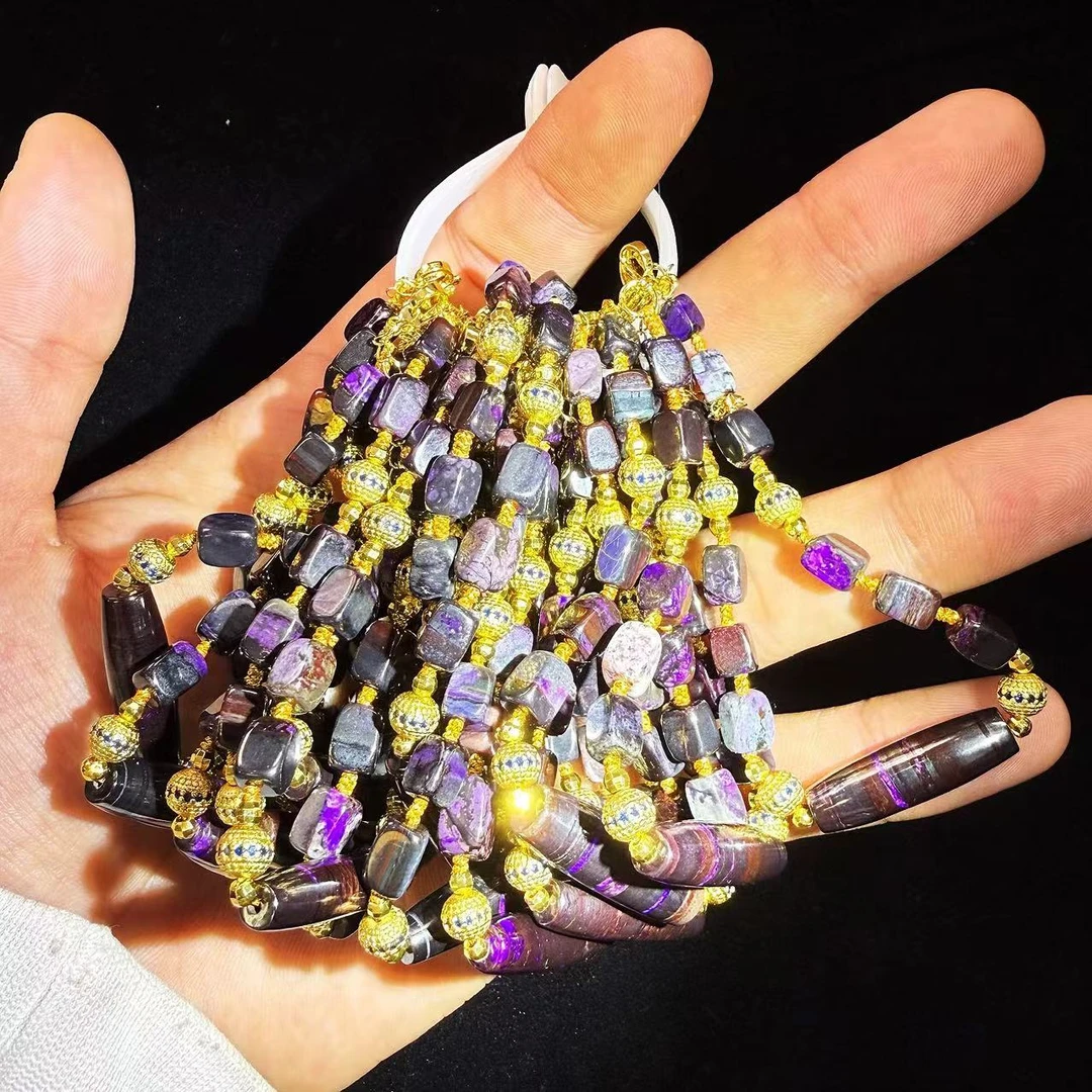 【皇后甄选】SJL051 含辰砂丝绒紫桶珠手链 多样性发一