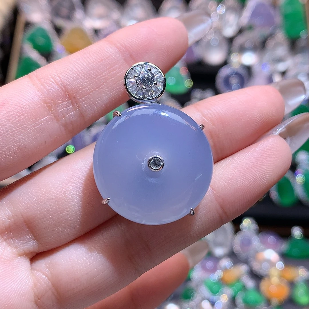 玛瑙/玉髓颈饰银S925镶嵌