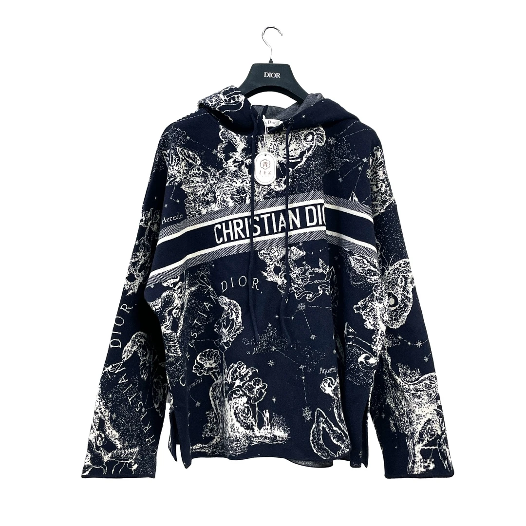 99新 DIOR/迪奥 青奢荟/xs码/字母经典时尚logo深蓝色连卫衣67608