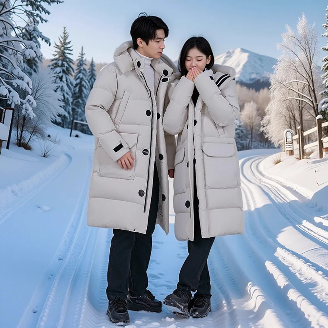500g东北加厚防寒羽绒服女中长款哈尔滨漠河零下50度极寒男外套