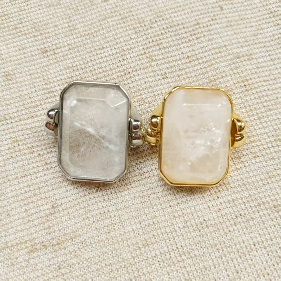 合金仿水晶戒指 不规则时尚小众女款气质个性戒指复古戒指