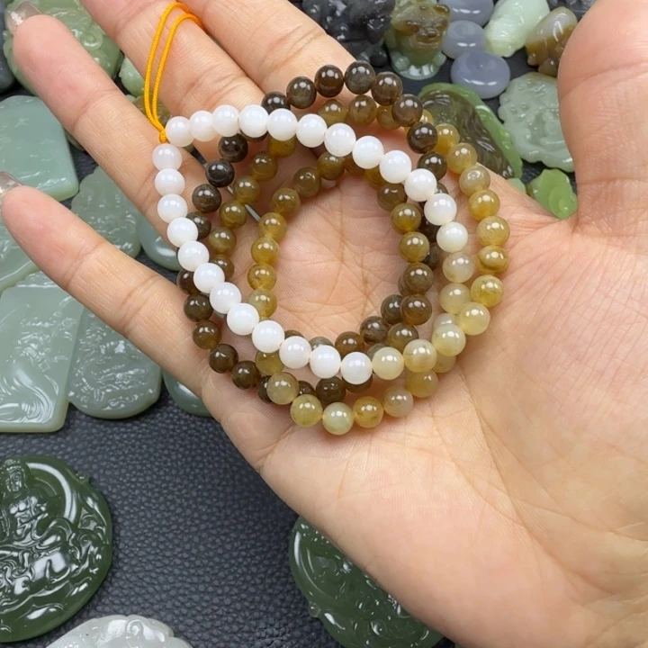 和田玉未镶嵌颈饰108卡6