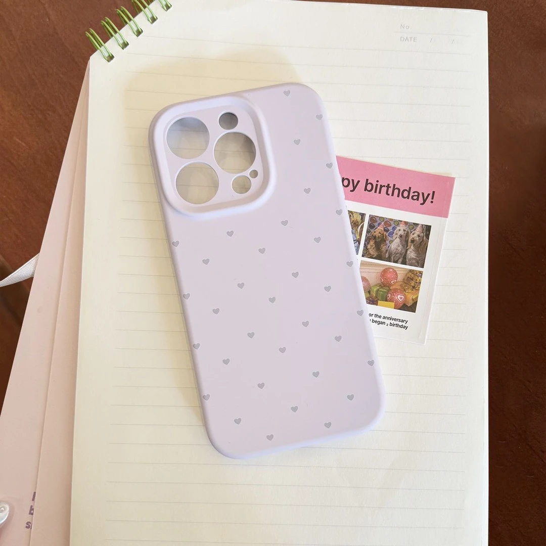 满屏爱心适用苹果16简约15PRO手机壳iPhone14肤感13保护套12女11