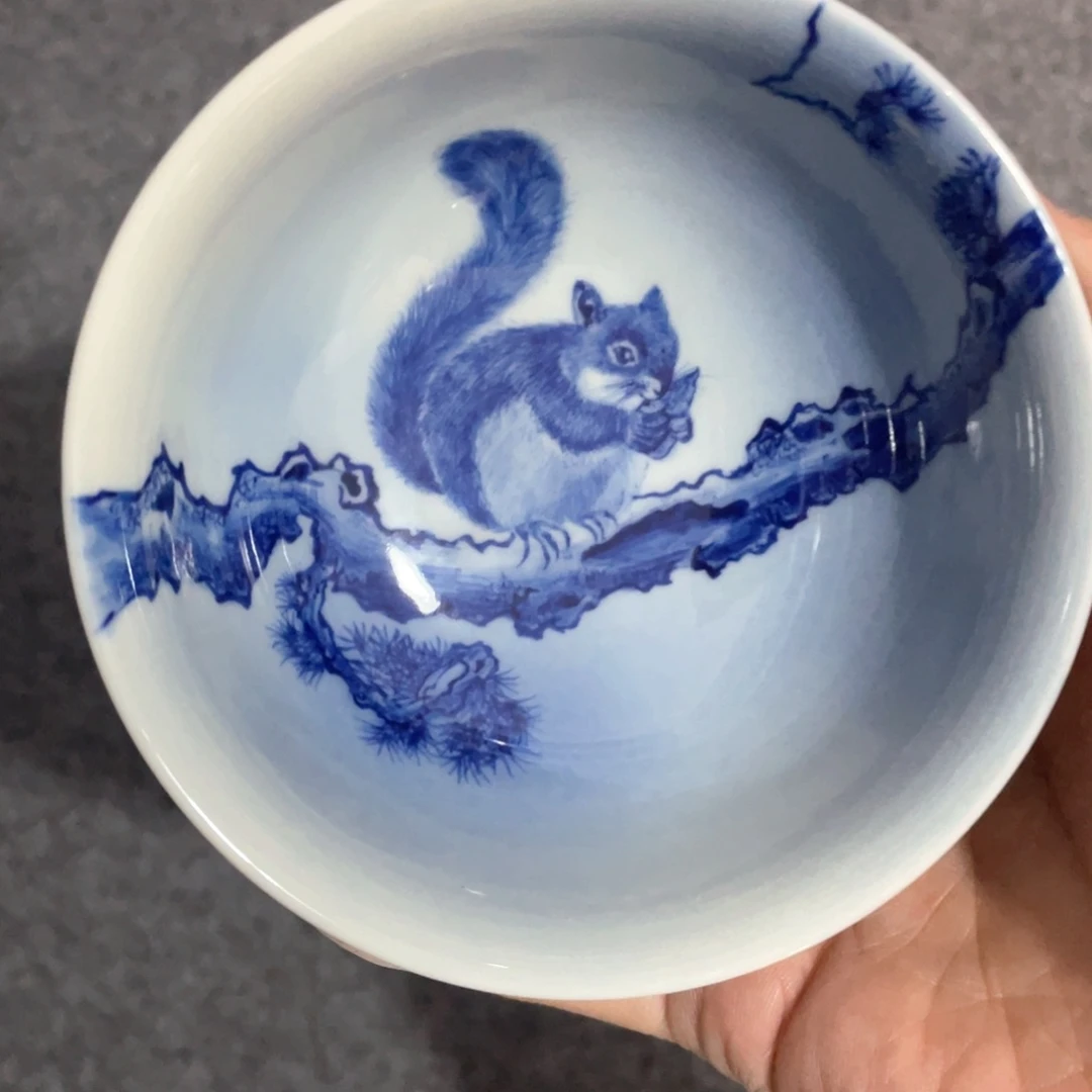 泥藝瓷梦松鼠缸杯