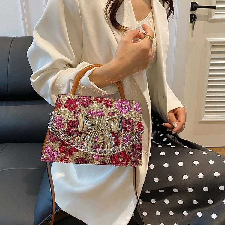 2025新款高品质钻石高贵女包PU小方包斜挎包盖式 富贵竹袋鼠&5509