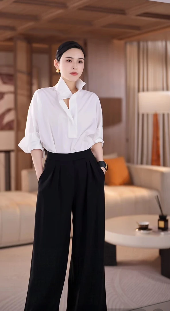 设计师飒飒阔腿裤