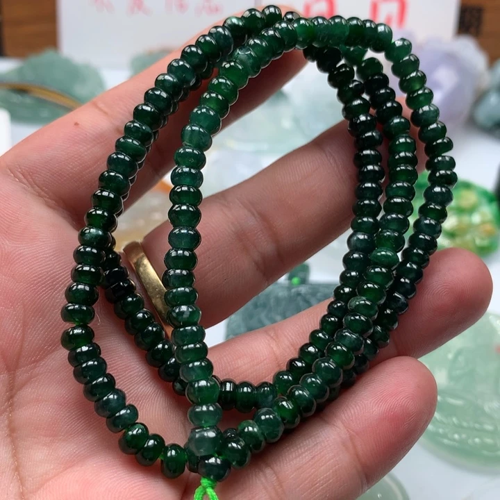 翡翠颈饰未镶嵌保真天然a货翡翠
