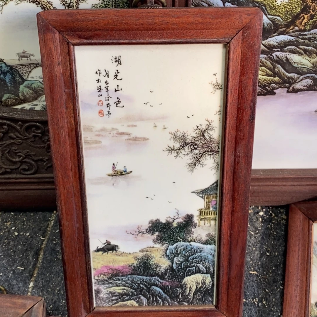 瓷片28*16/1景德镇瓷板画柴窑烧制