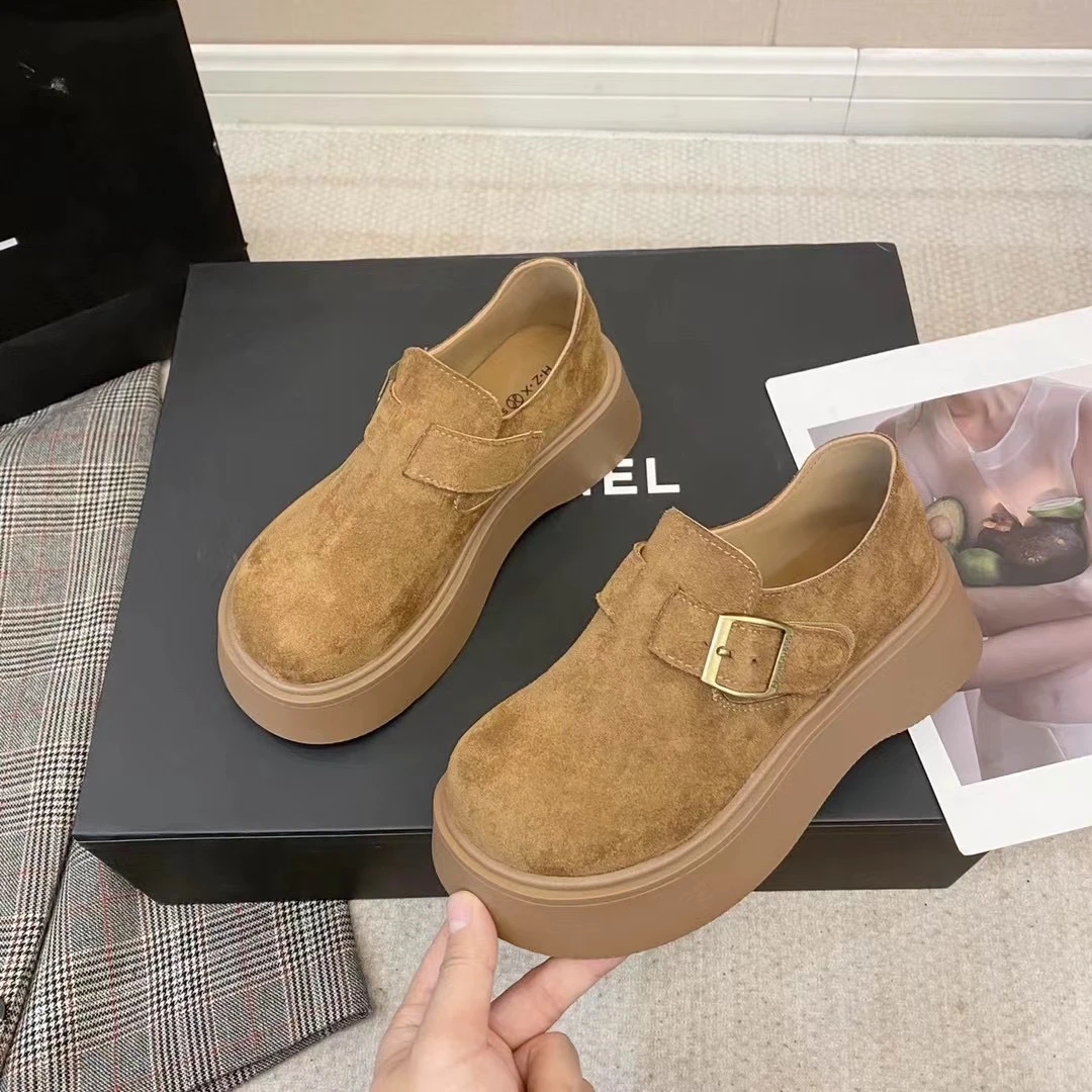 厚底增高勃肯鞋女2025春季新款一脚蹬时髦单勃肯圆头时尚舒适女款