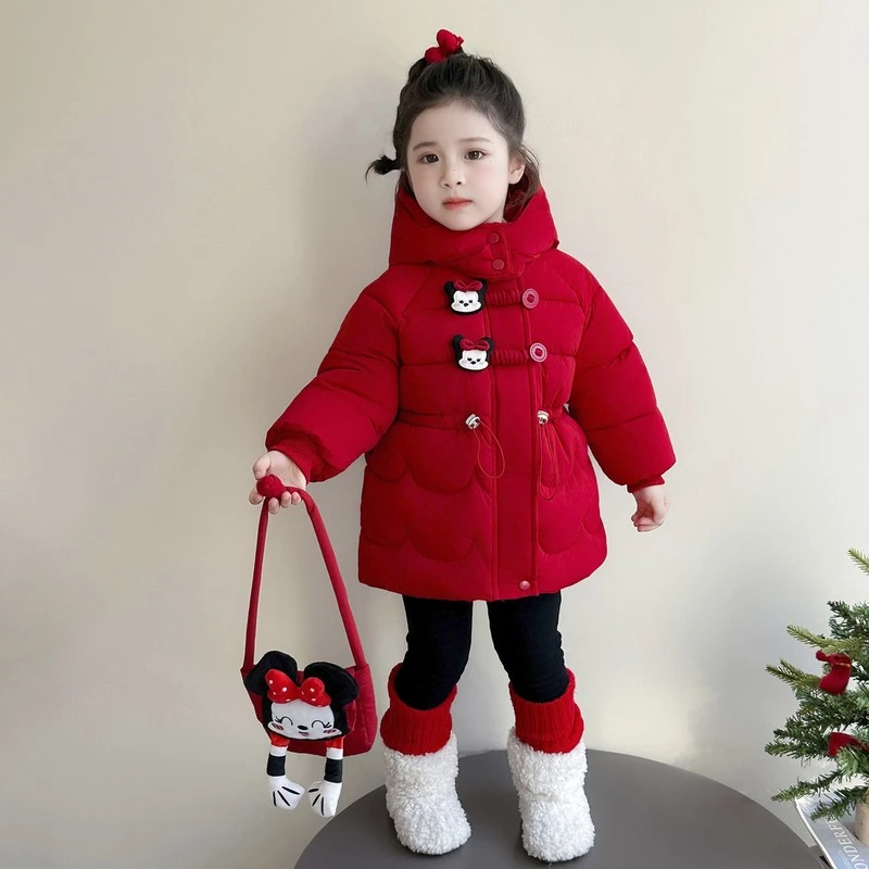 新疆西藏包邮女童服冬装2025新款儿童冬季洋气加厚棉衣宝宝