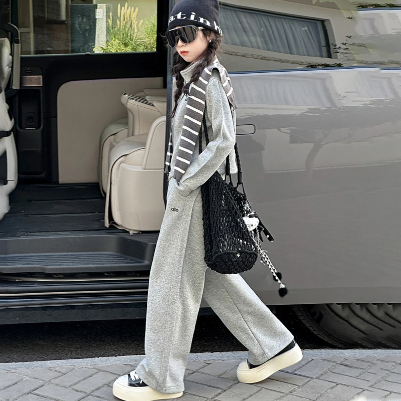 简约潮牌店铺儿童服装2025年新款衣服女童装秋装套装6-12岁高级感