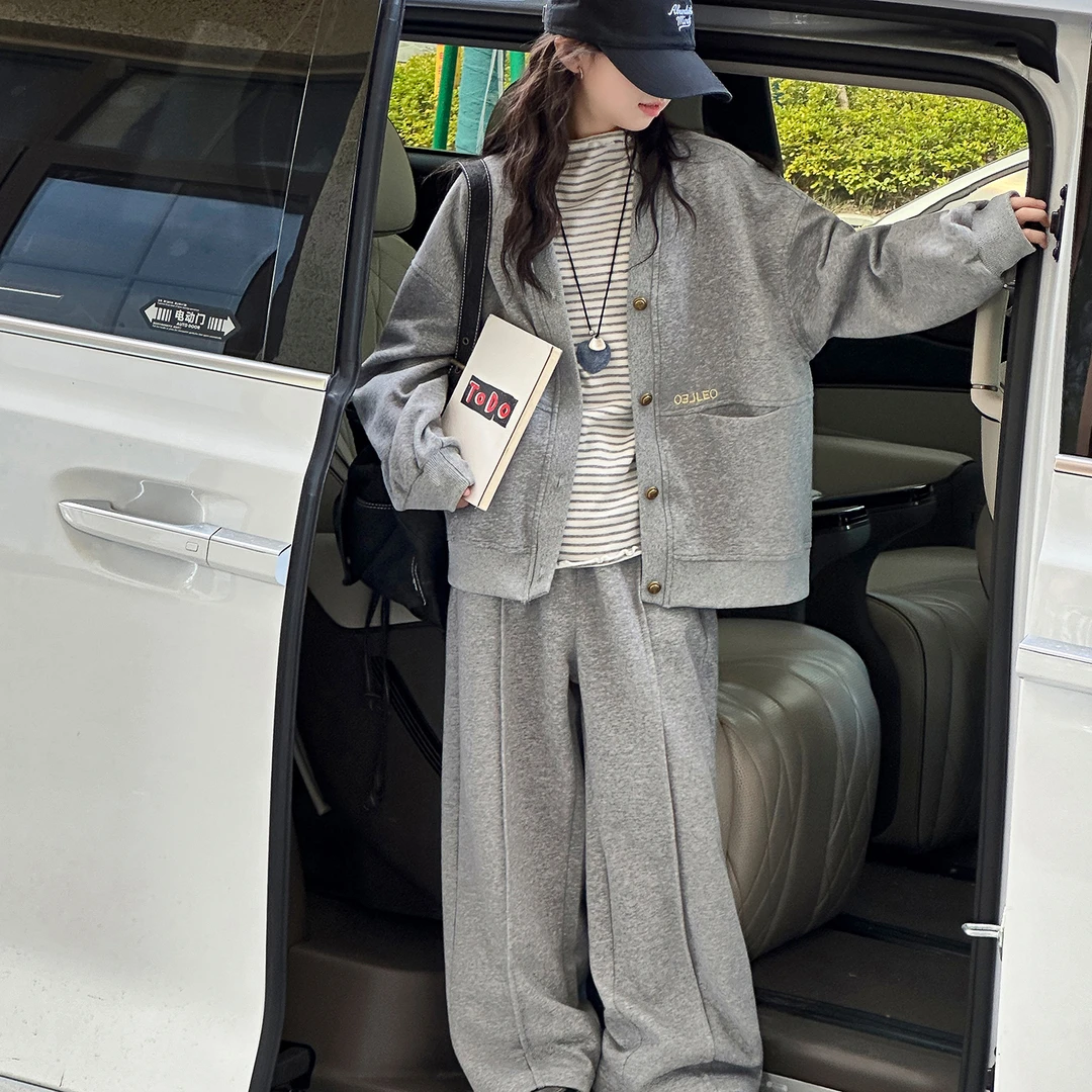 韩系女童套装2025春秋装儿童上衣裤子大童超好看时髦炸街三件套潮