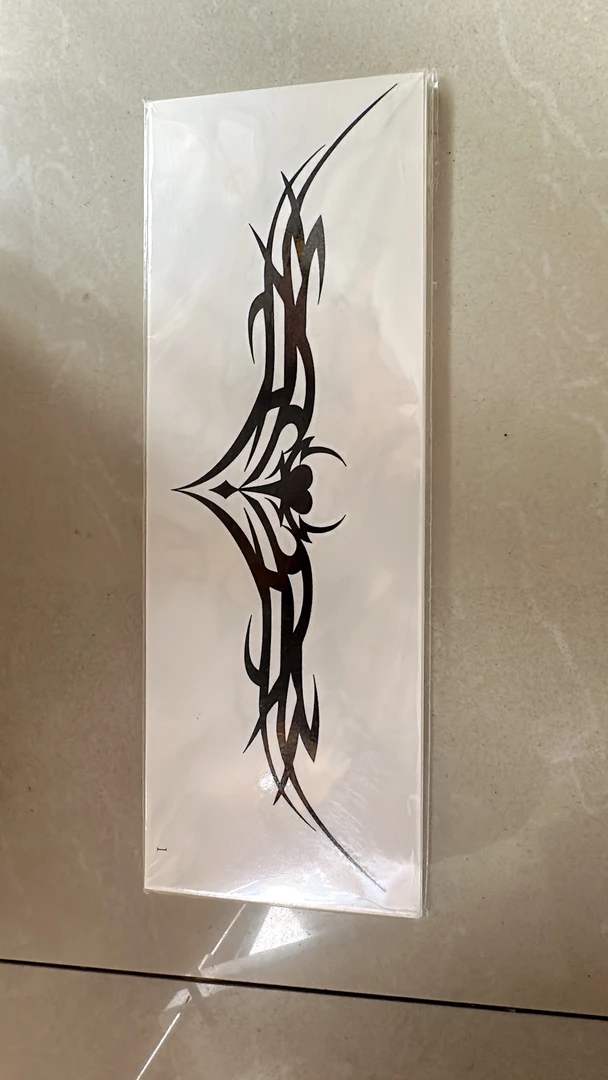 纯黑线条字母纹身贴 小社会