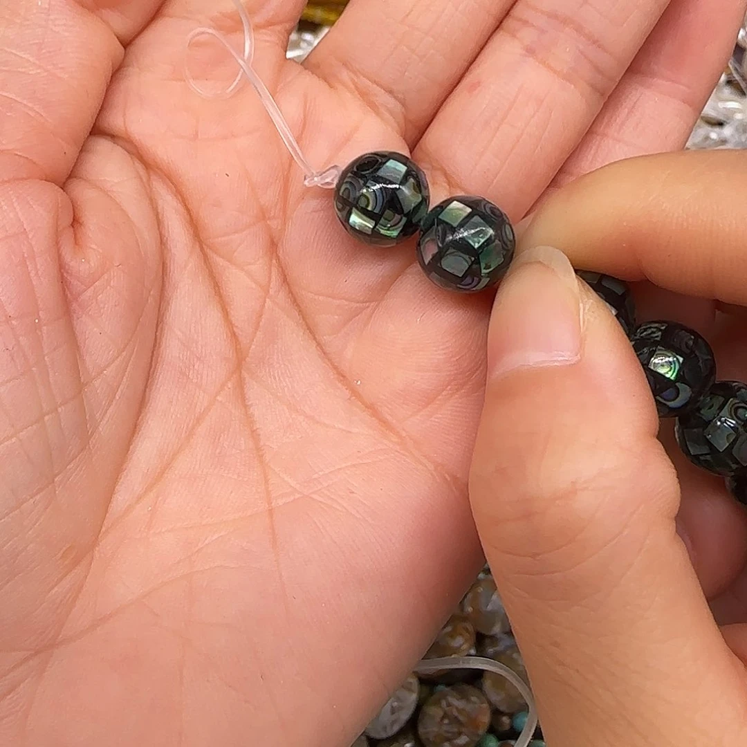 玛瑙/玉髓合金珠宝半成品鲍鱼贝9mm2颗