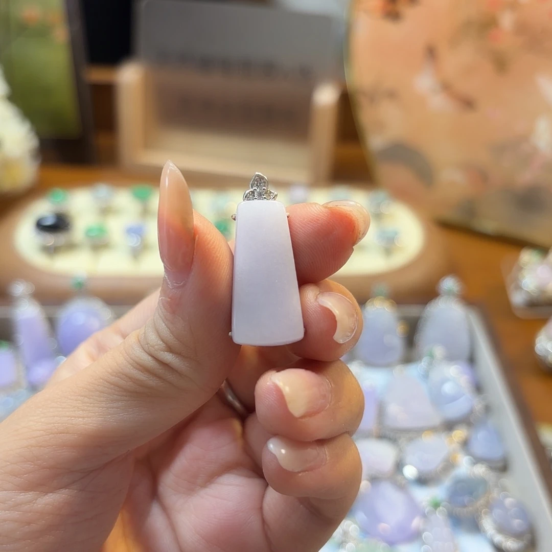 翡翠银S925镶嵌吊坠(不含链)