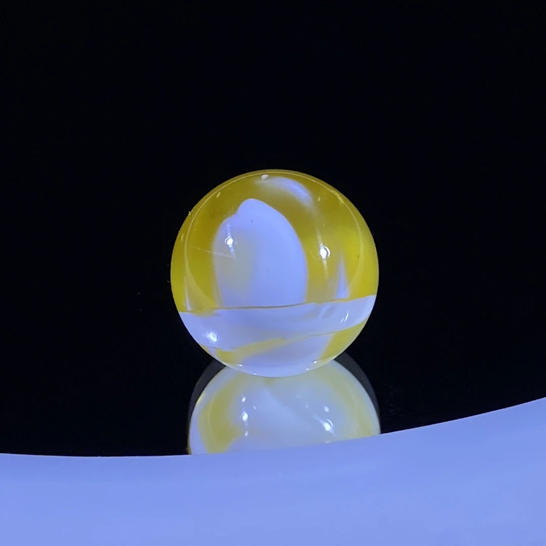 14.3mm金漆白溶洞蜜蜡圆珠 全品配串好看妖