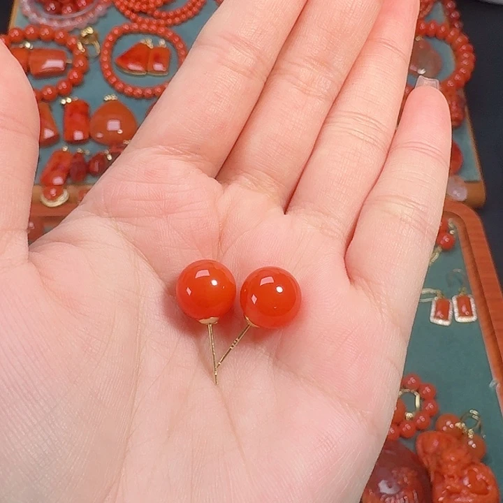 南红玛瑙银S925镶嵌10+