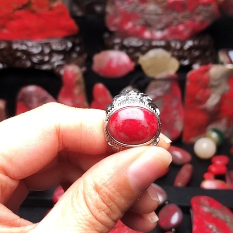 李***峰昌化鸡血石昌化鸡血石戒指