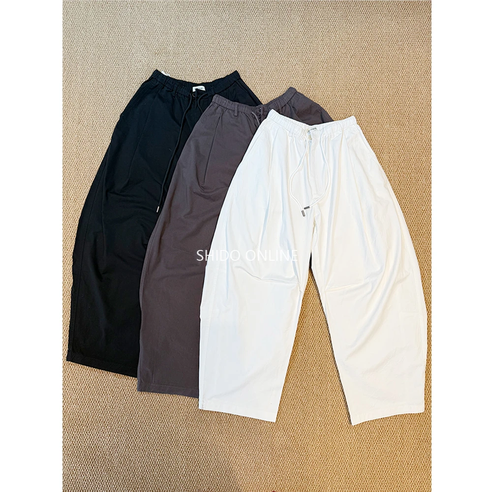 SHIDO 【快乐兜风裤】春夏复古水洗宽松阔腿弯刀裤运动速干薄款