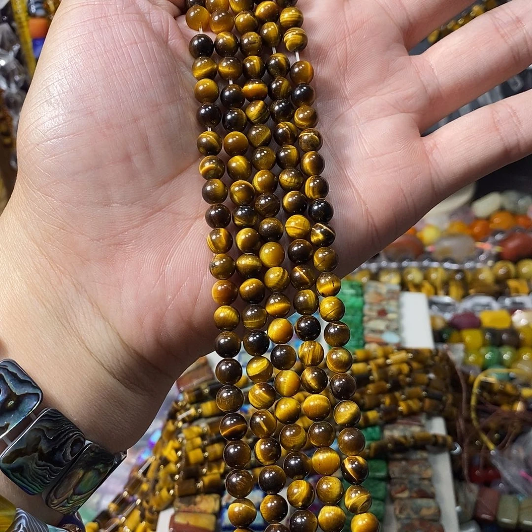 石英质玉未镶嵌，A品虎眼6mm，