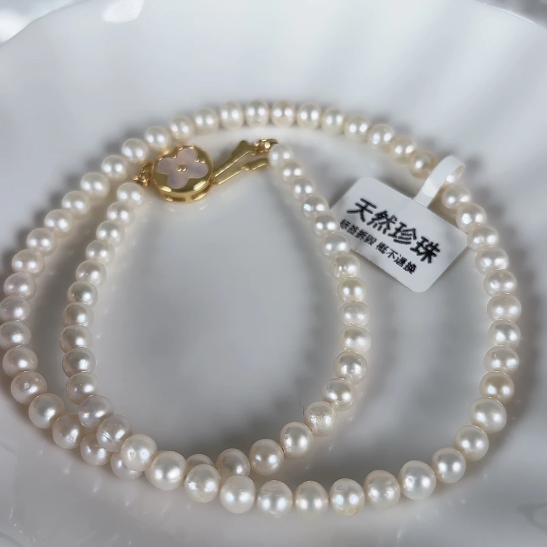 手绳银S925镶嵌淡水珍珠