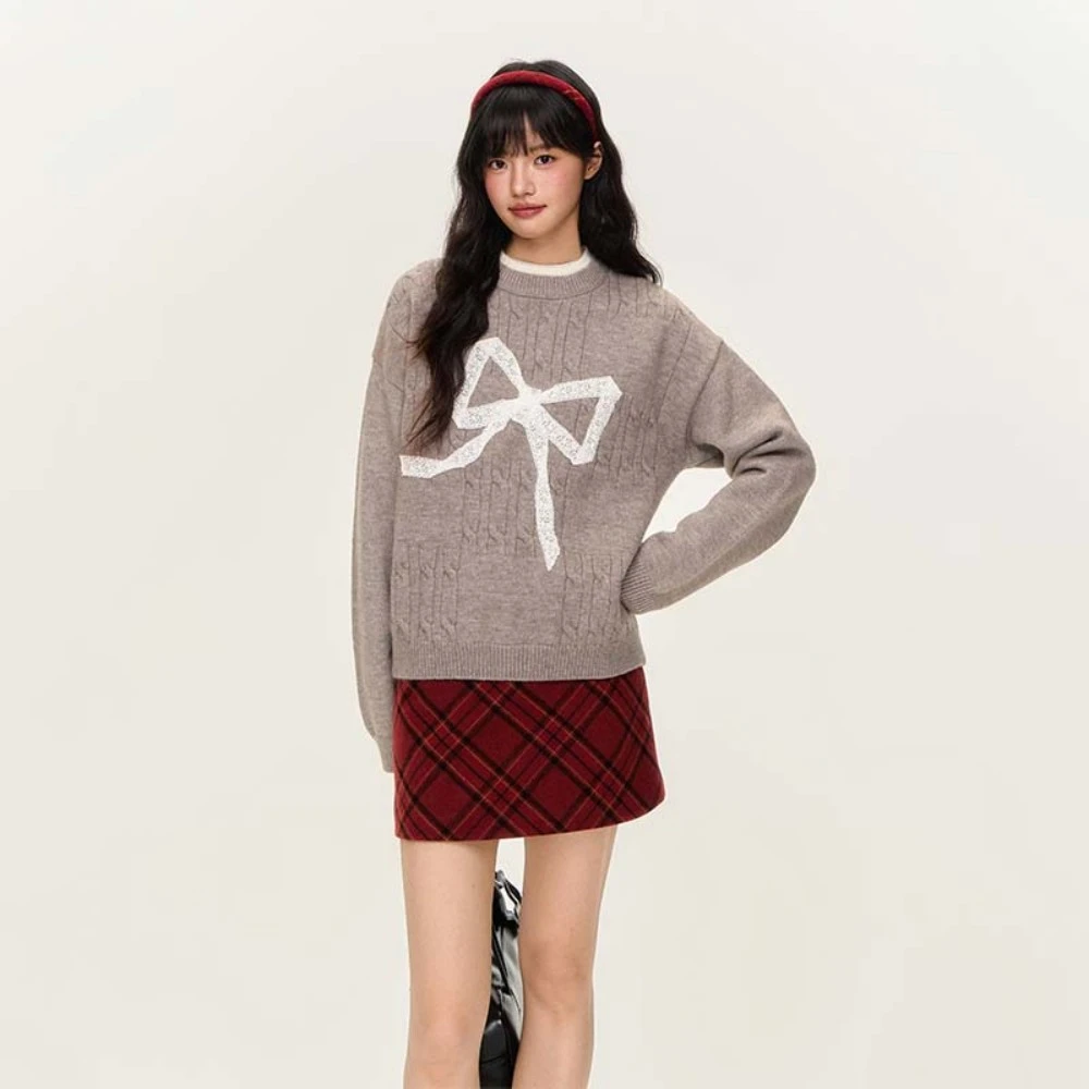 NTOT原创V领假两件毛衣立体装饰设计感针织衫NOTMY24539